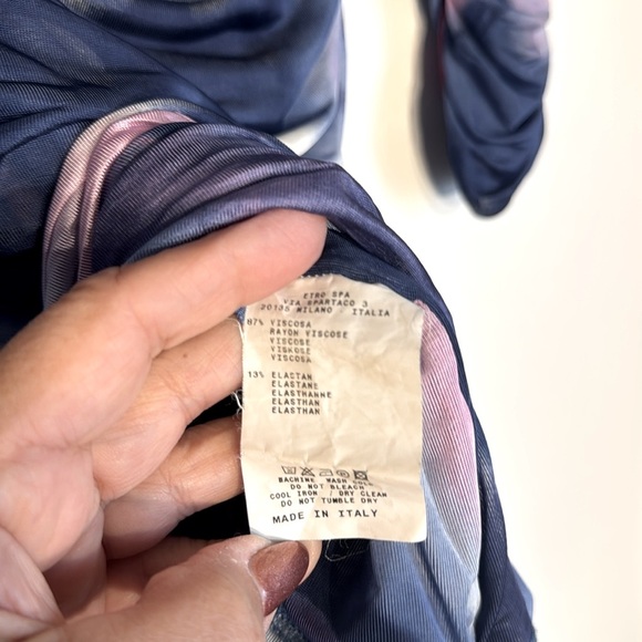 Pretty Etro Blue and Pink Double Layered Ruched Top - Picture 9 of 10